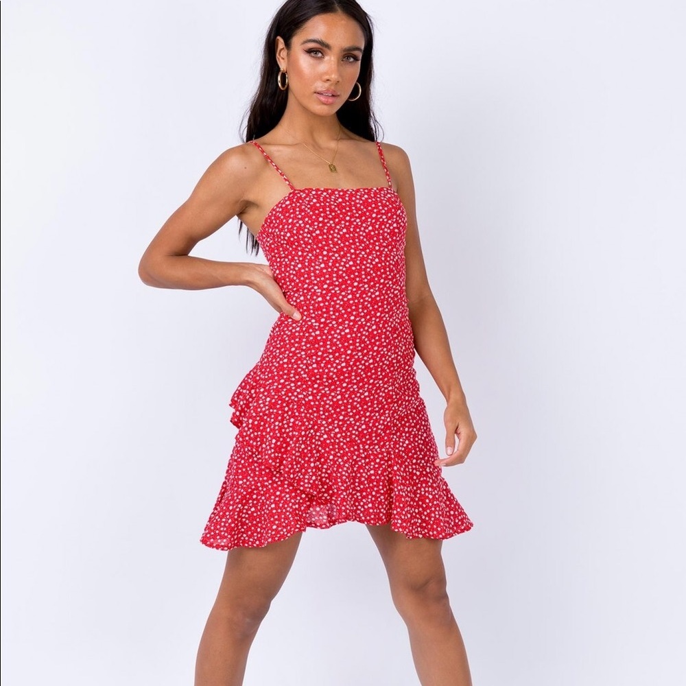 NEW Princess Polly Red Floral Dress